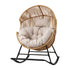 Gardeon Outdoor Egg Rocking Chair PE Rattan Lounger 12cm Cushion 204kg Natural