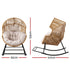 Gardeon Outdoor Egg Rocking Chair PE Rattan Lounger 12cm Cushion 204kg Natural