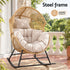 Gardeon Outdoor Egg Rocking Chair PE Rattan Lounger 12cm Cushion 204kg Natural
