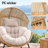 Gardeon Outdoor Egg Rocking Chair PE Rattan Lounger 12cm Cushion 204kg Natural