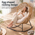 Gardeon Outdoor Egg Rocking Chair PE Rattan Lounger 12cm Cushion 204kg Natural