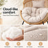 Gardeon Outdoor Egg Rocking Chair PE Rattan Lounger 12cm Cushion 204kg Natural