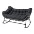 Gardeon Outdoor Rocking Loveseat 2 Seater Wicker Rocking Chair with Cushion Grey