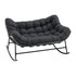 Gardeon Outdoor Rocking Loveseat 2 Seater Wicker Rocking Chair with Cushion Grey