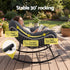 Gardeon Outdoor Rocking Loveseat 2 Seater Wicker Rocking Chair with Cushion Grey