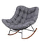 Outdoor Rocking Chair – Papasan Recliner Steel Frame Cushion Grey