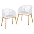 2PC Outdoor Dining Chairs Wicker Chair Patio Furniture Garden Steel White