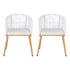 2PC Outdoor Dining Chairs Wicker Chair Patio Furniture Garden Steel White