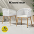 2PC Outdoor Dining Chairs Wicker Chair Patio Furniture Garden Steel White