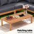 4 Pieces Outdoor Sofa Set 5-Seater Wooden Bench with Built-in Side Table