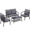 Gardeon 4 Seater Outdoor Sofa Set 4PCS Table Chair Setting Patio Furniture