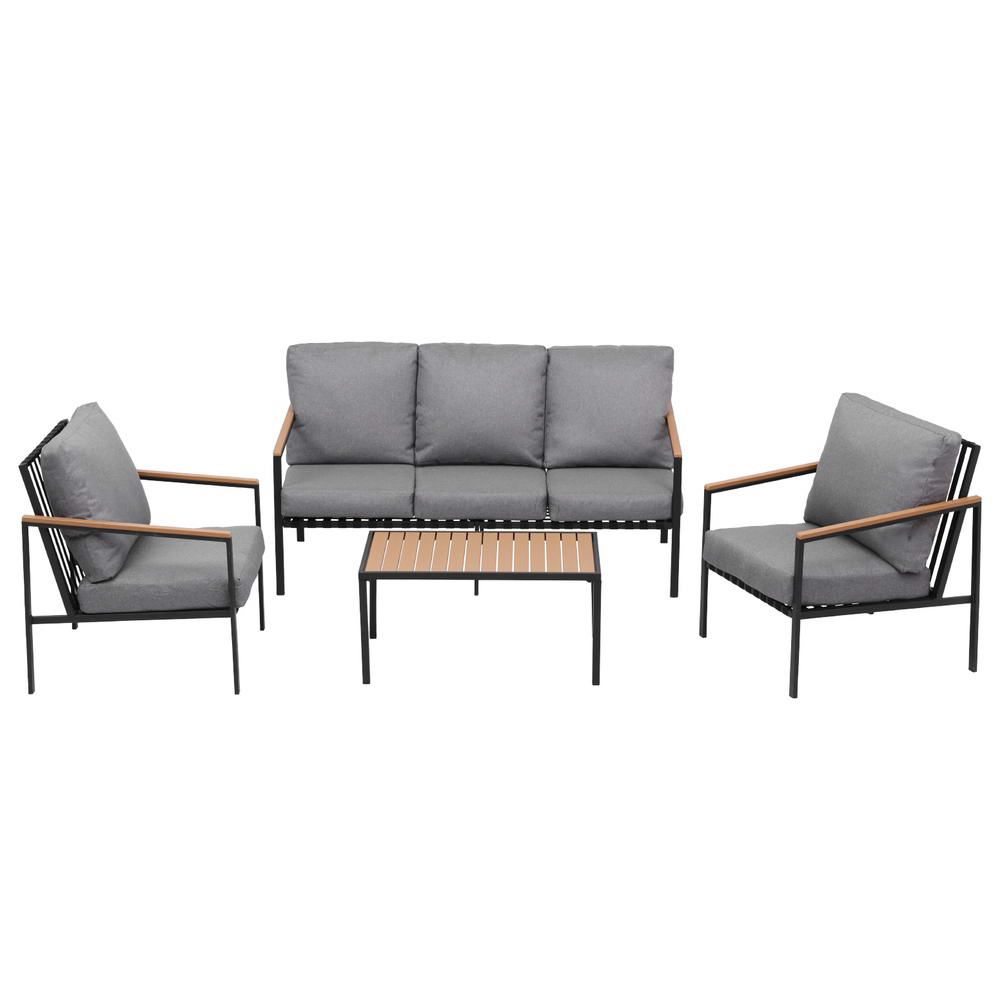 5 Seater Outdoor Sofa Set 4PCS Table Chair Garden Bench Patio Furniture