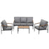 5 Seater Outdoor Sofa Set 4PCS Table Chair Garden Bench Patio Furniture