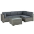 5-Piece Outdoor Rattan Sofa Set 4-Seater Wicker Lounge with Table Grey