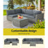 5-Piece Outdoor Rattan Sofa Set 4-Seater Wicker Lounge with Table Grey