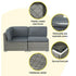 5-Piece Outdoor Rattan Sofa Set 4-Seater Wicker Lounge with Table Grey