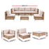 6 Seater Outdoor Rattan Sofa Set Modular Patio Furniture Beige
