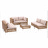 6 Seater Outdoor Rattan Sofa Set Modular Patio Furniture Beige