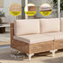 6 Seater Outdoor Rattan Sofa Set Modular Patio Furniture Beige