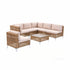 6 Seater Outdoor Rattan Sofa Set Modular Patio Furniture Beige