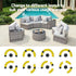 6 Seater Outdoor Sofa Set 9PCS Table Chair Set Garden Rattan Patio Furniture