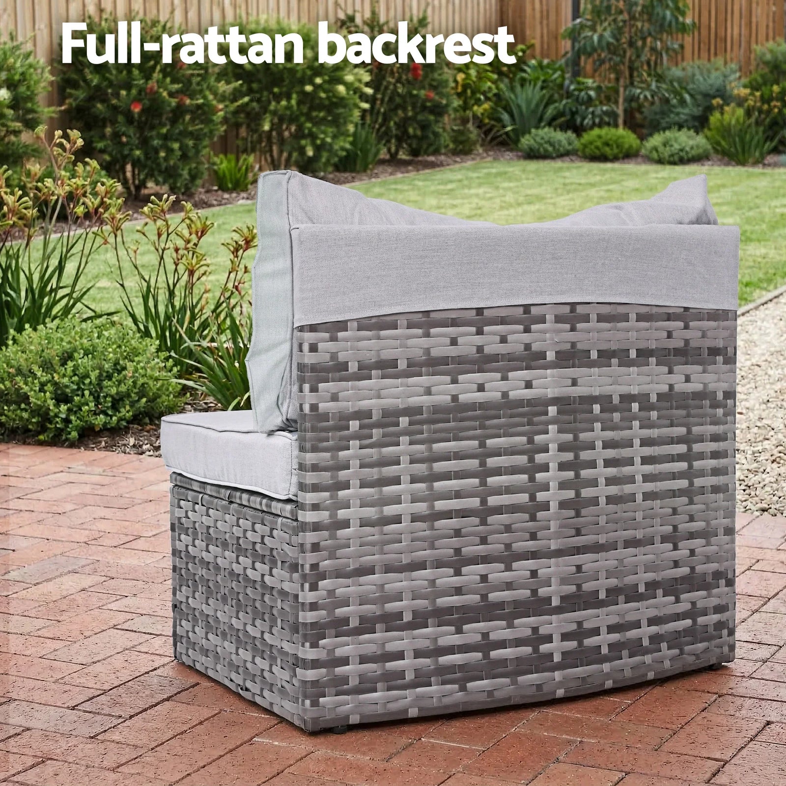 6 Seater Outdoor Sofa Set 9PCS Table Chair Set Garden Rattan Patio Furniture