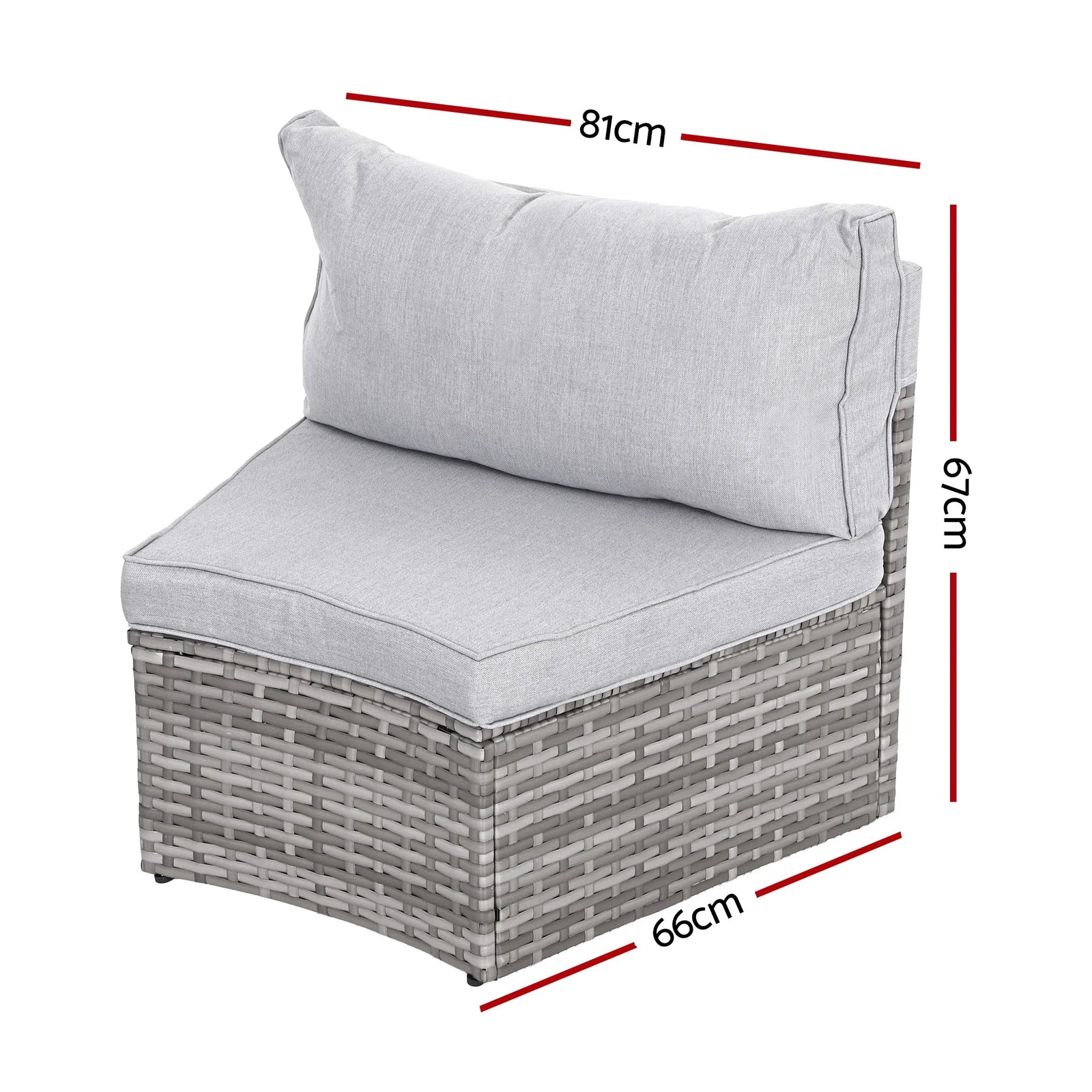 2 PCS Outdoor Sofa Set Rattan Modular Chair Garden Patio Furniture Grey