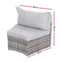 2 PCS Outdoor Sofa Set Rattan Modular Chair Garden Patio Furniture Grey