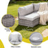 2 PCS Outdoor Sofa Set Rattan Modular Chair Garden Patio Furniture Grey