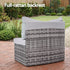 2 PCS Outdoor Sofa Set Rattan Modular Chair Garden Patio Furniture Grey