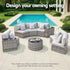 2 PCS Outdoor Sofa Set Rattan Modular Chair Garden Patio Furniture Grey