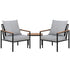 Gardeon 3PC Outdoor Furniture Bistro Set Lounge Setting Chairs Table Patio Black
