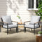3pc Outdoor Bistro Set Patio Furniture Steel Chairs Table Black