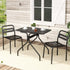 3PC Outdoor Bistro Set Patio Furniture Steel Table and Chairs Black