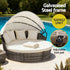 Outdoor Day Bed Sun Lounge Setting Wicker Lounger Furniture Patio Beige Set of 3