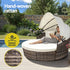 Outdoor Day Bed Sun Lounge Setting Wicker Lounger Furniture Patio Beige Set of 3