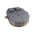 Outdoor Day Bed Sun Lounge Setting Wicker Lounger Patio Furniture w/ Retractable Side Tray