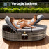 Outdoor Day Bed Sun Lounge Setting Wicker Lounger Patio Furniture w/ Retractable Side Tray