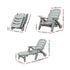 Gardeon Sun Lounger Folding Lounge Chair Wheels Patio Outdoor Furniture Grey