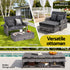 Outdoor Day Bed Sun Lounge Setting Wicker Lounger Patio Furniture Grey