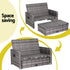 Outdoor Day Bed Sun Lounge Setting Wicker Lounger Patio Furniture Grey