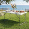 Gardeon 123cm Folding Table Portable Fold-in-Half with Handle Camping Picnic Adjustable Height