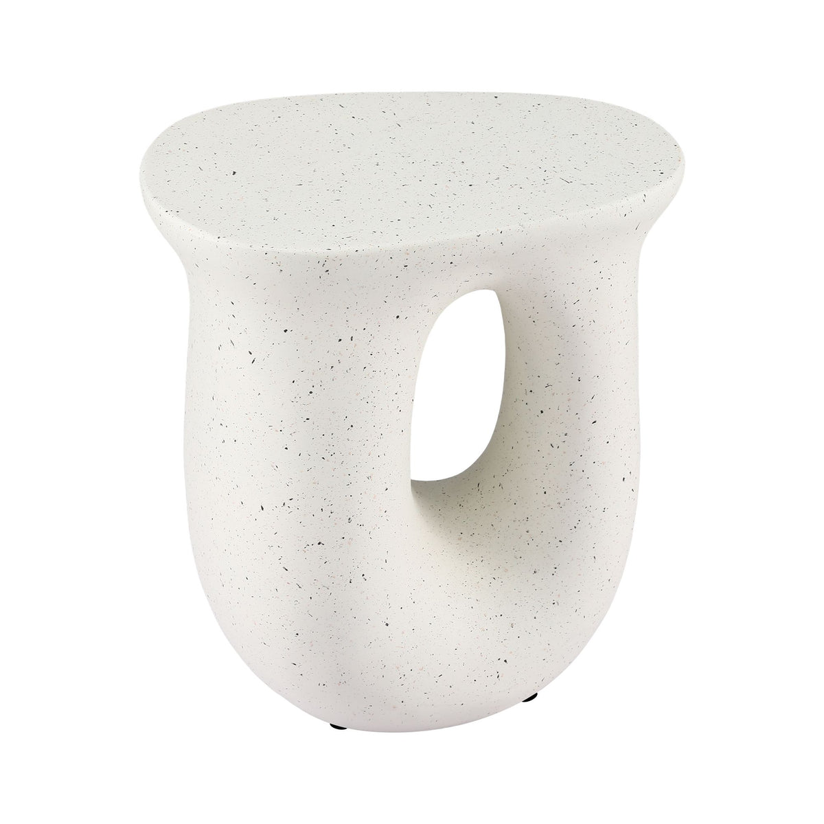 Gardeon Outdoor Side Table MGO Arch Cutout Garden Stool Stone Look White