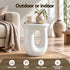 Gardeon Outdoor Side Table MGO Arch Cutout Garden Stool Stone Look White