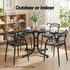 Gardeon Outdoor Side Table 80cm Folding Steel Round Bistro Desk Cafe Patio Furniture Black