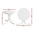 Gardeon Outdoor Side Table 80cm Folding Steel Round Bistro Desk Cafe Patio Furniture White