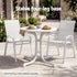 Gardeon Outdoor Side Table 80cm Folding Steel Round Bistro Desk Cafe Patio Furniture White