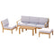 5 Seater Outdoor Sofa Set Acacia Wood Lounge Furniture 6 Piece