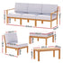5 Seater Outdoor Sofa Set Acacia Wood Lounge Furniture 6 Piece
