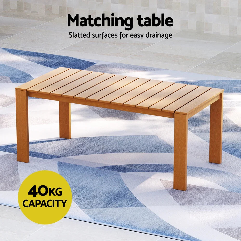 5 Seater Outdoor Sofa Set Acacia Wood Lounge Furniture 6 Piece